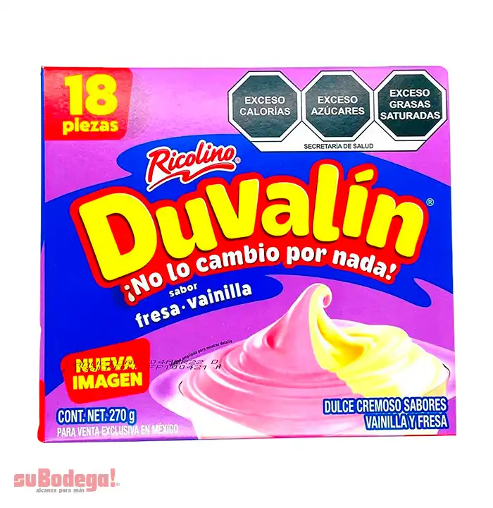 Dulce Duvalín Fresa Vainilla 18 pz.
