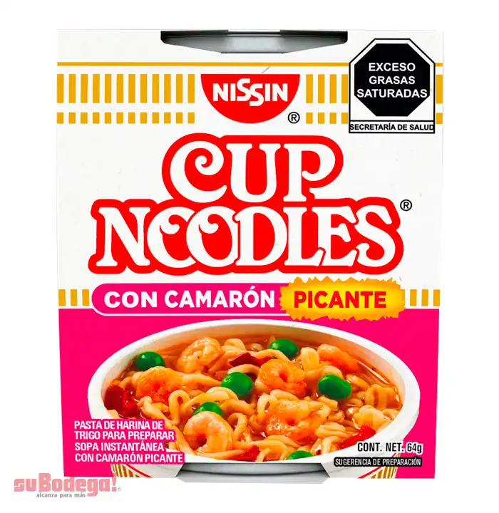 Sopa Nissin Camarón Picante 64 gr.