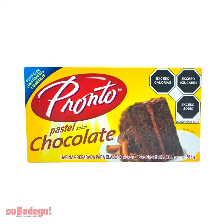 Harina para Pastel Pronto Chocolate 515 gr. | suBodega! alcanza para más