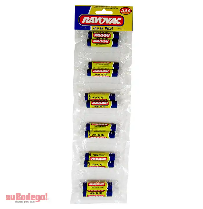 Batería Rayovac AAA Zinc 12 Pz.
