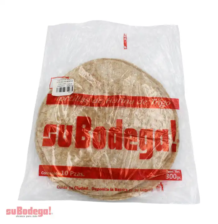 Tortilla de Harina Integral suBodega 10 Pz.