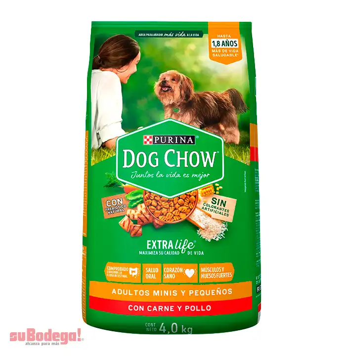 Dog Chow Alimento seco perros adultos minis y pequeños, bulto 4 Kg