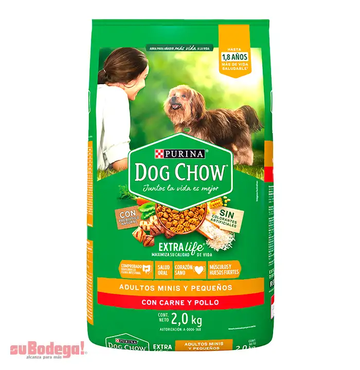 Dog Chow Alimento seco perros adultos minis y pequeños, bulto 2 Kg