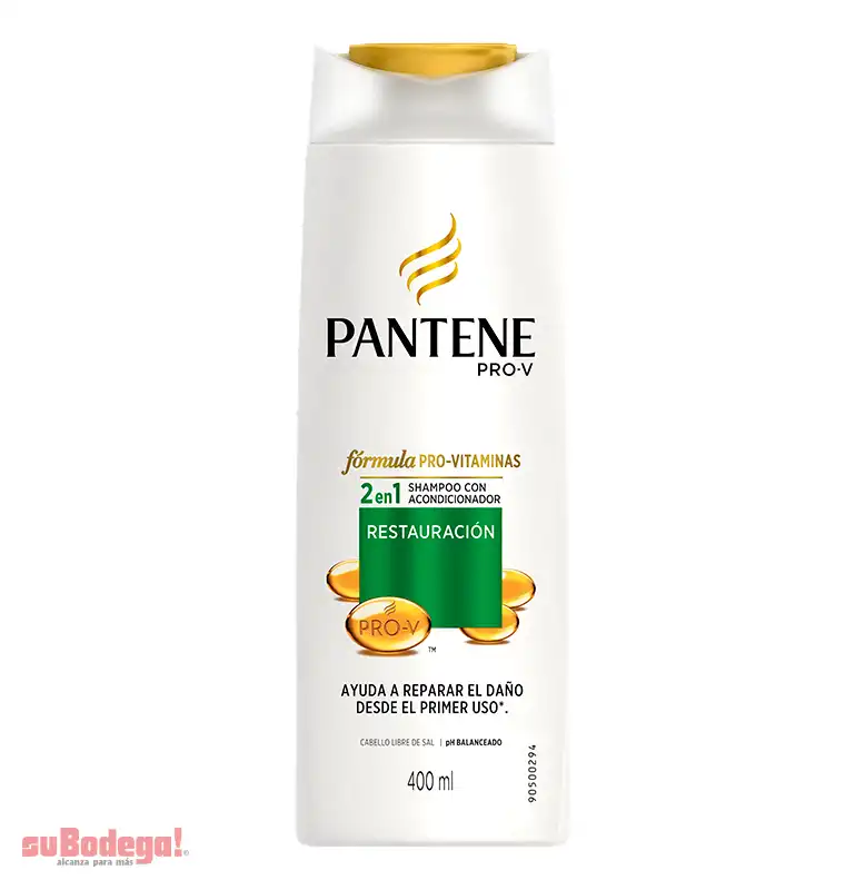 Shampoo Pantene Restauración 2 en 1 400 ml.