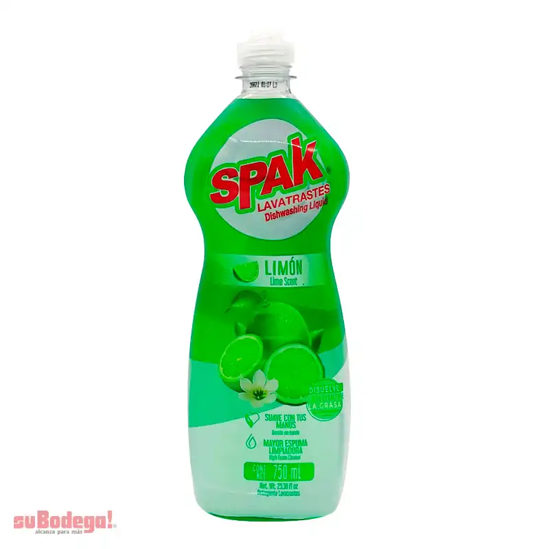 Detergente Spak Limón Líquido 750 ml.