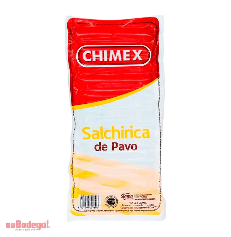 Salchicha de Pavo Chimex Salchirrica 1 kg.
