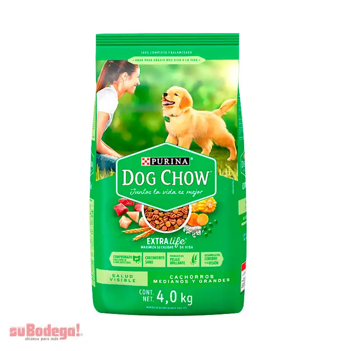 Dog Chow Alimento seco cachorros medianos y grandes, bulto 4 Kg