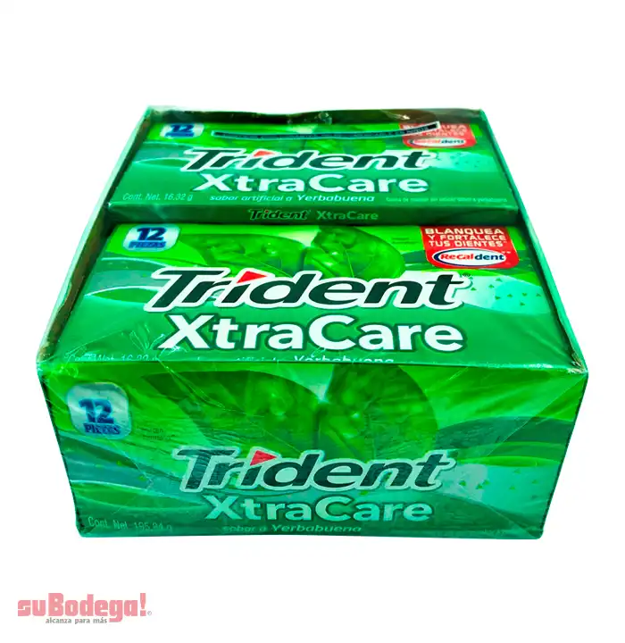 Chicle Trident Xtracare Yerbabuena 16.32 gr.