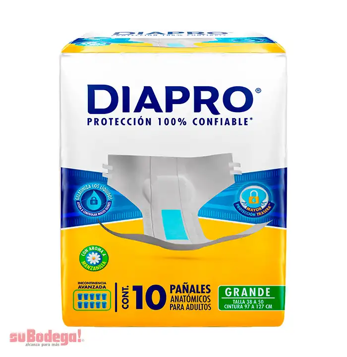 Pañal Diapro Confort Grande 10 pz.