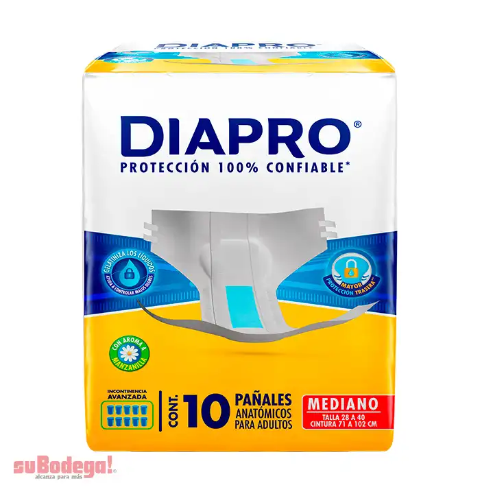 Pañal Diapro Confort Mediano 10 pz.