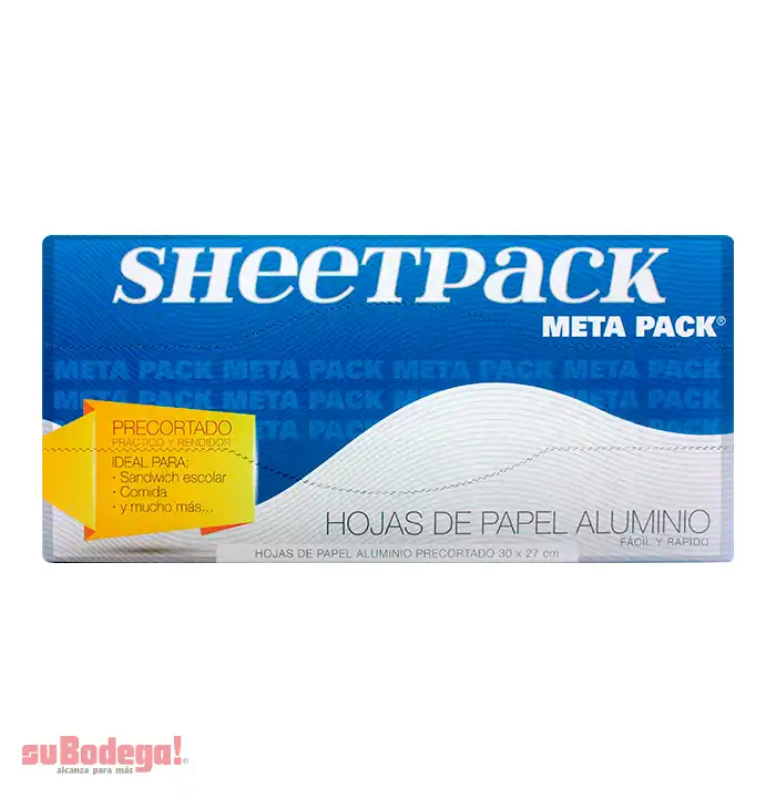 Papel Aluminio Sheetpack 30x27 200 Hojas | suBodega! alcanza para más