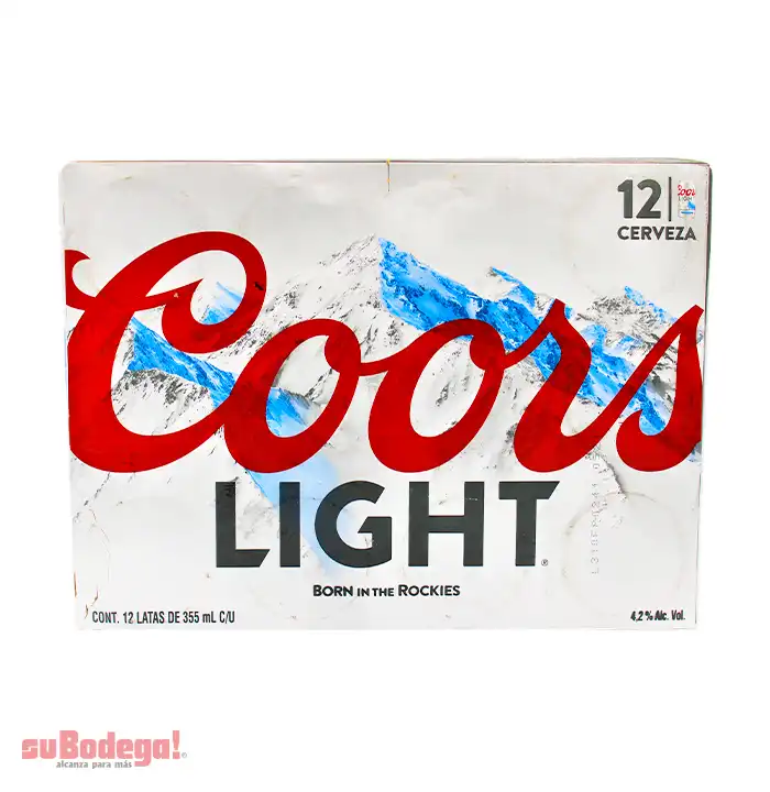 Cerveza Coors Light Lata 12/355 ml.