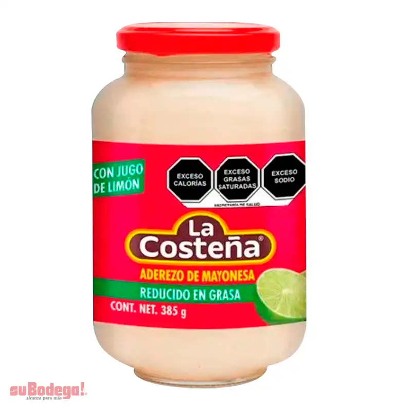 Mayonesa La Costeña con Limón Reducida en Grasa 385 gr.