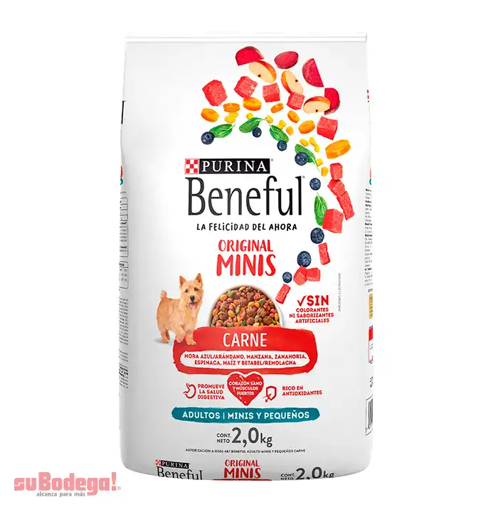 Beneful Alimento seco Adulto, razas minis y pequeñas carne, bulto 2 Kg
