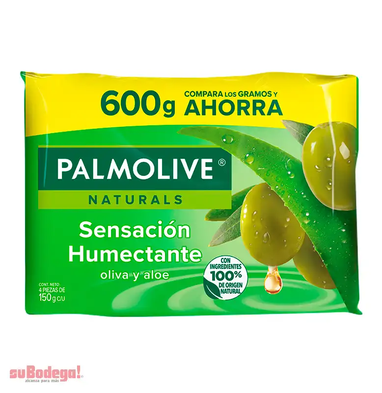 Jabón de Tocador Palmolive Naturals Aloe Oliva 4/150 gr.