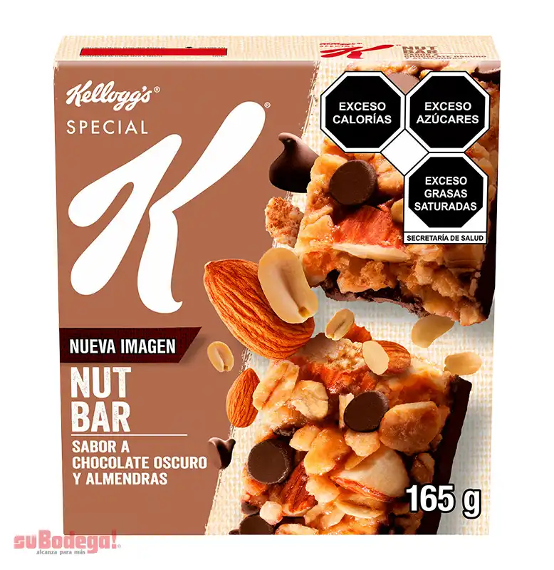 Barra Kelloggs Special K Nut Chocolate y Almendras 165 gr.