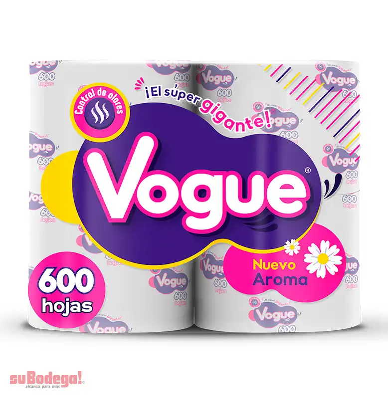 Papel Higiénico Vogue 600 H. 4 Rollos.