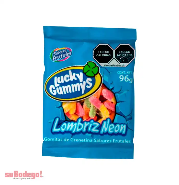 Gomitas Lucky Gummys Lombriz Neón 96 gr.