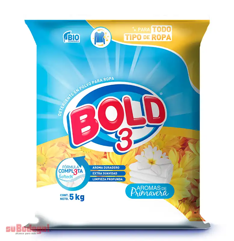Detergente Bold 3 Aromas de Primavera 5 kg.