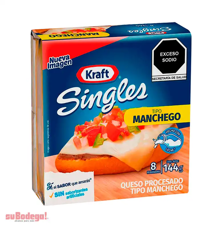 Queso Manchego Kraft Singles 144 gr.