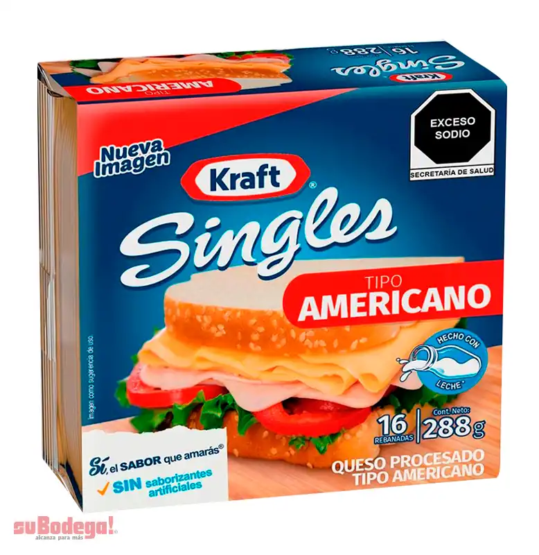 Queso Americano Kraft Singles 288 gr.