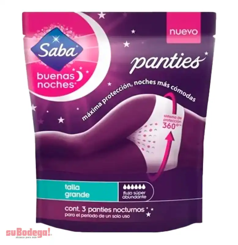 Panties Saba Buenas Noches Nocturnos Grande 3 Pz.