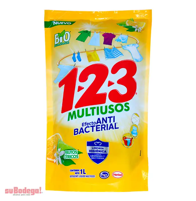 Detergente 123 Biodegradable Líquido 1 lt.