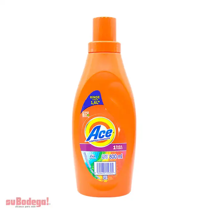 Detergente Ace 1 para Todo Líquido 800 ml.