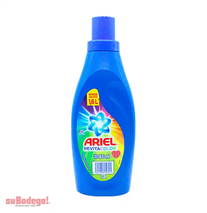 Detergente Ariel Líquido Revitacolor 800 ml.