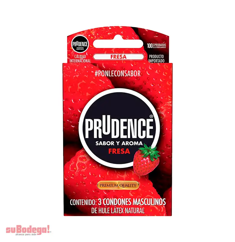 Preservativo Prudence Fresa 3 pz.