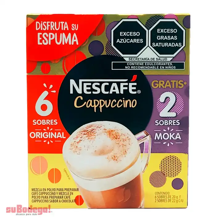 Café Nescafé Cappuccino 6/20 gr. + 2 Moka