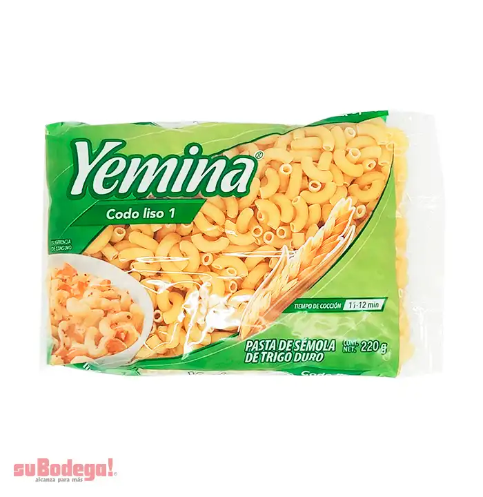 Pasta Yemina Codo Liso Número 1 220 gr.