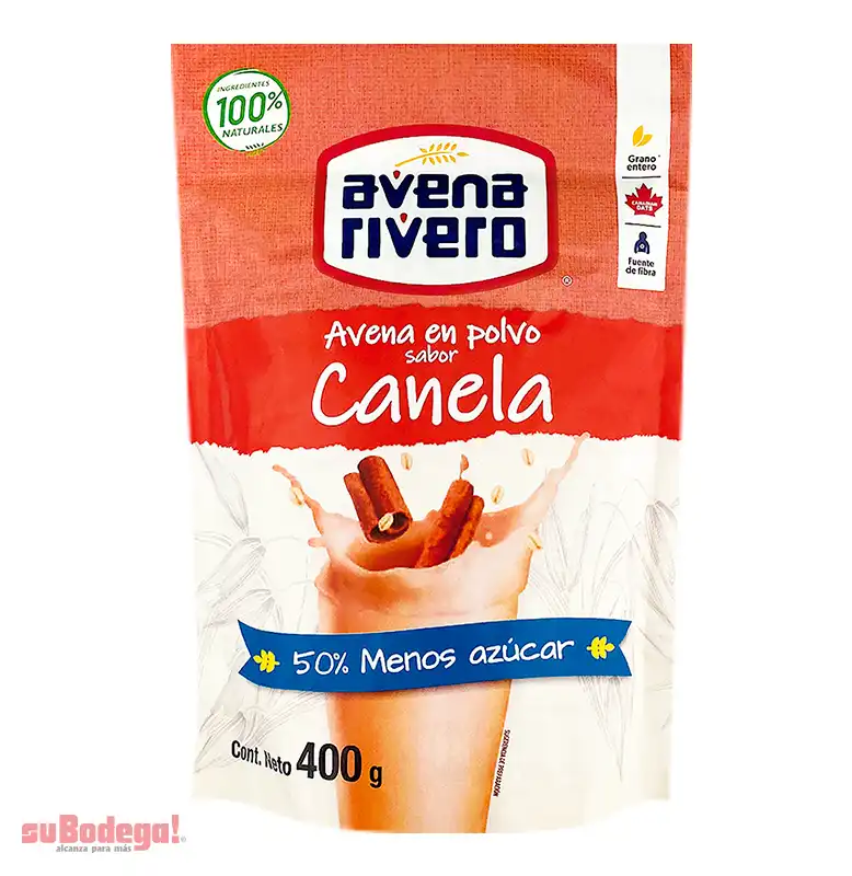 Avena Rivero Instantanea Canela 50% Menos Azucar 400 Gr.