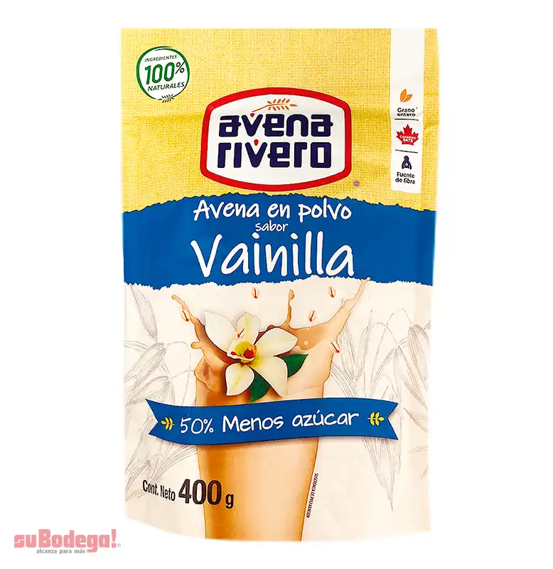 Avena Rivero Instantanea Vainilla 50% Menos Azucar 400 Gr.