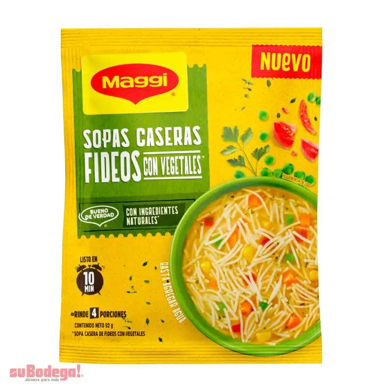 Sopa Maggi Fideos con Vegetales 92 gr.