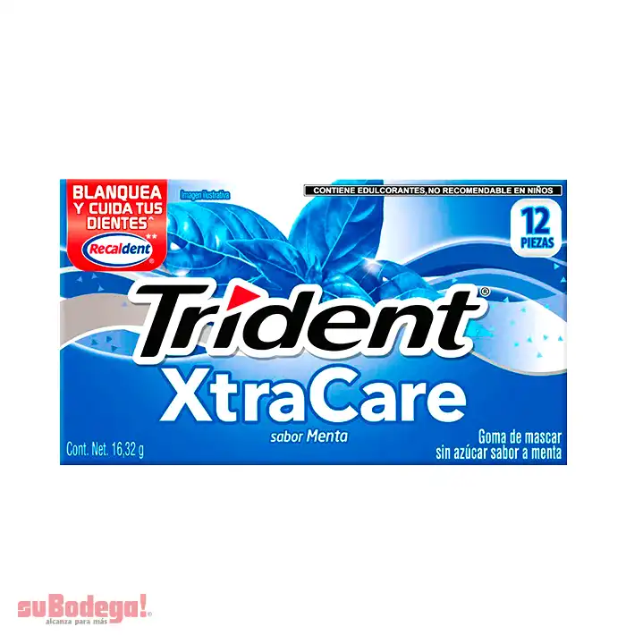 Chicle Trident Xtracare Menta 12/16.32 gr. Oferta