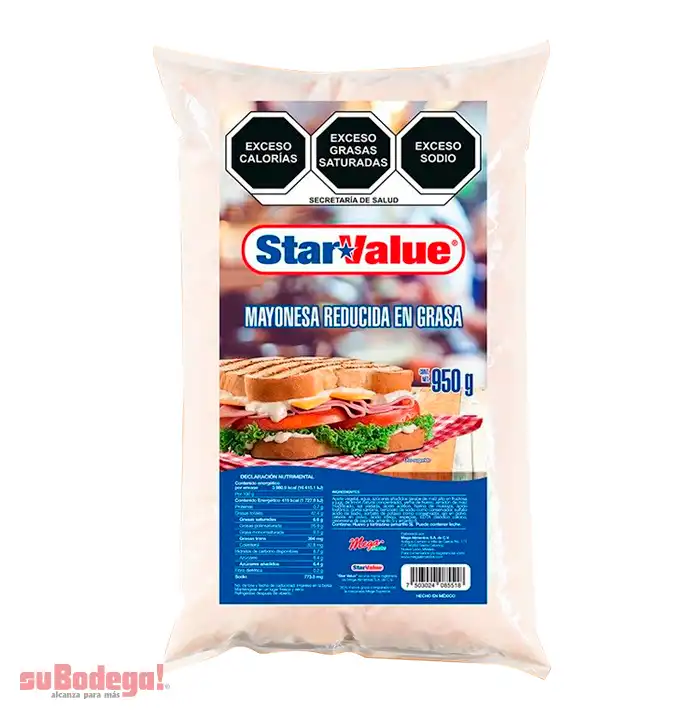 Mayonesa Star Value Reducida en Grasa 950 Gr.
