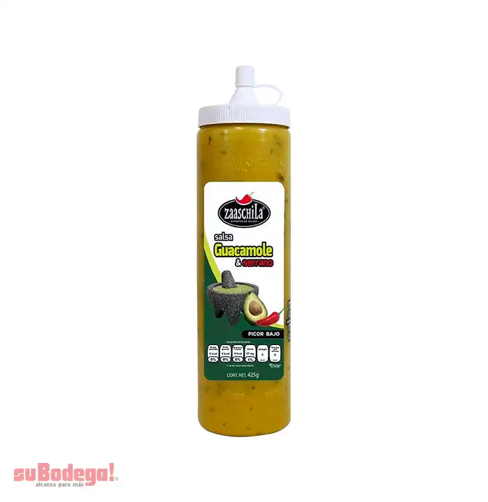 Salsa Guacamole Zaaschila Serrano Cremosa 425 Gr.