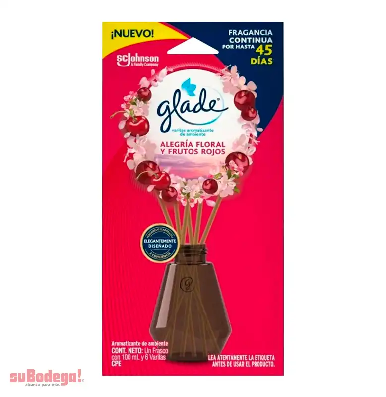 Aromatizante Glade Varitas Alegría Floral y Frutos 6 PZ.