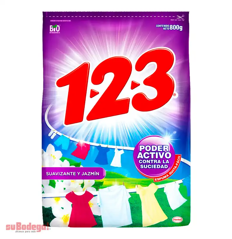 Detergente 123 Con Suavizante 800 g