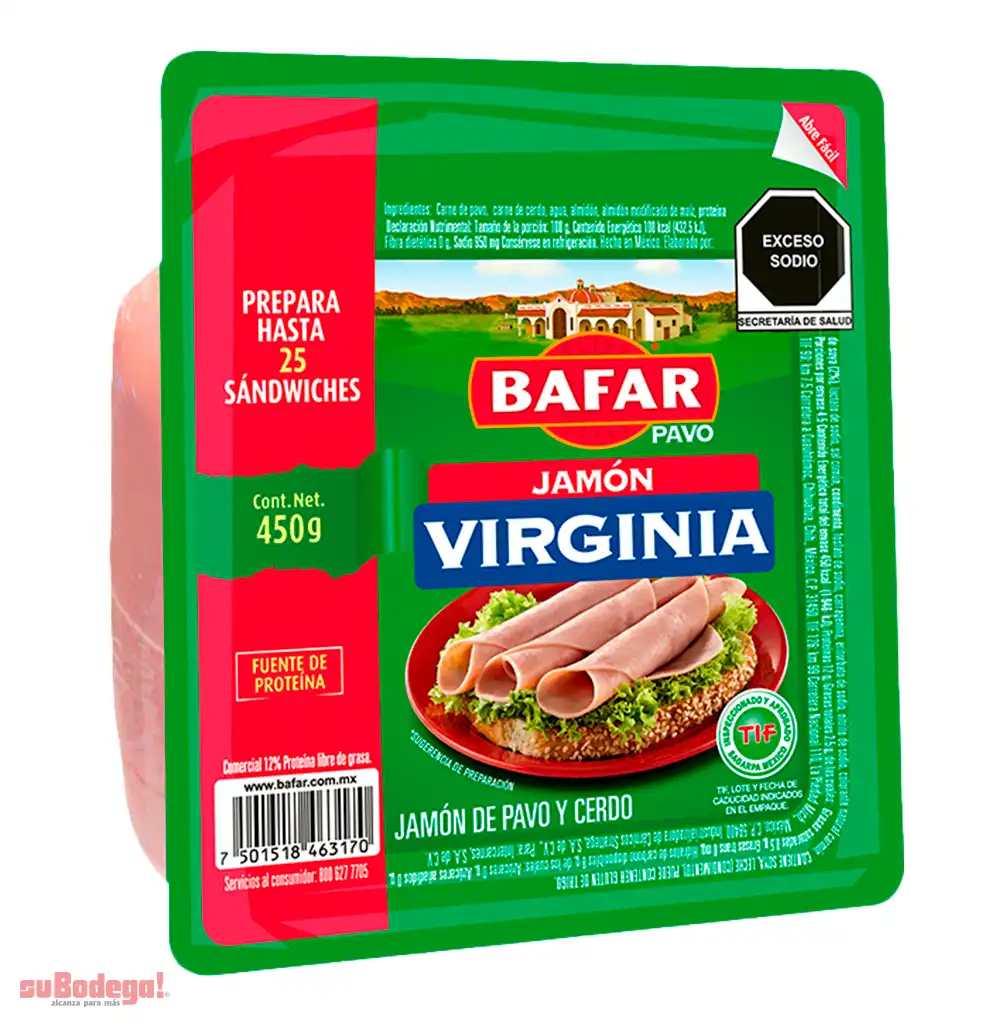 Jamón Virginia Bafar 450 gr.