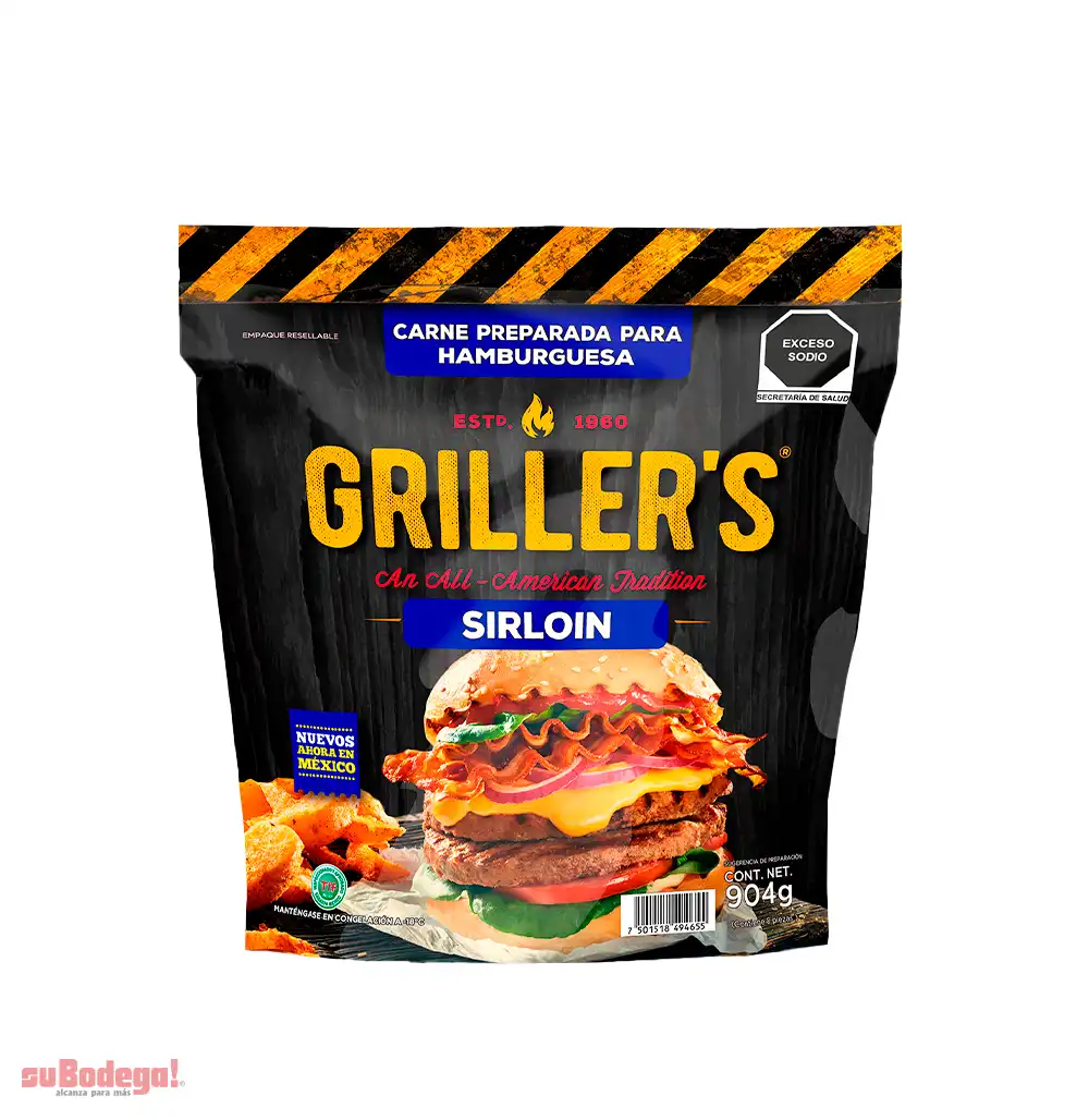 Carne para Hamburguesa Grillers Sirloin 900 Gr.