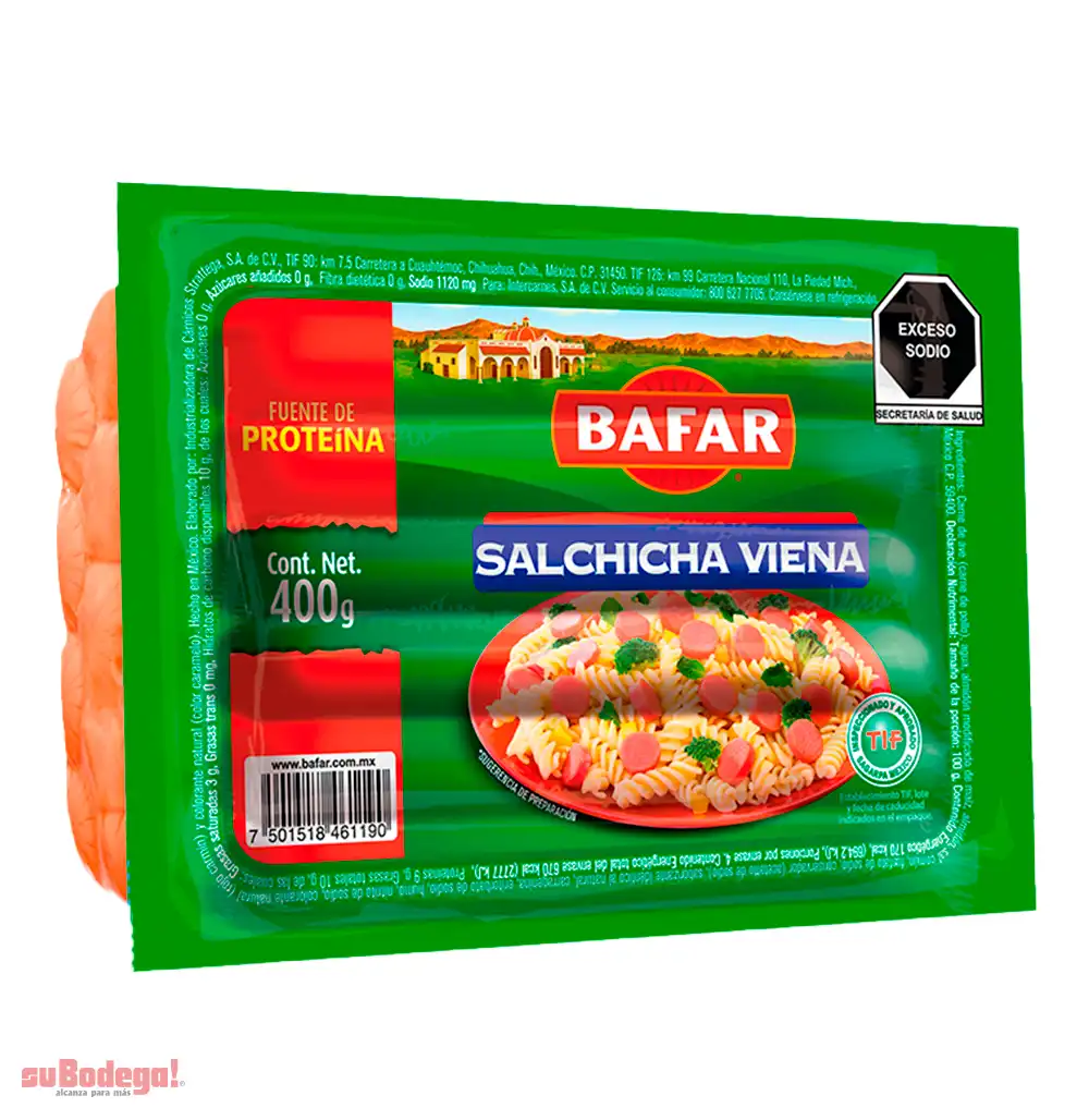 Salchicha viena Bafar 400 g