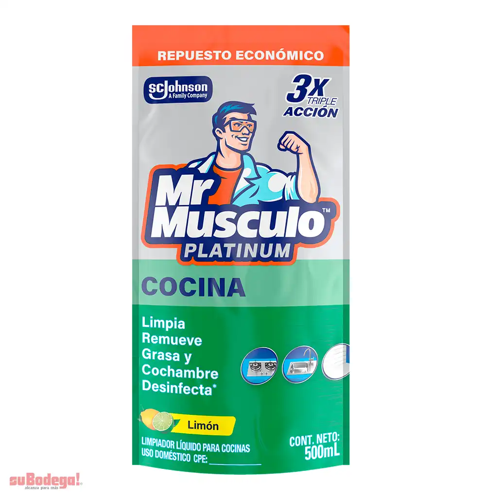 Limpiador MR.Musculo Cocina Platinum Doy Pack 500 ML.