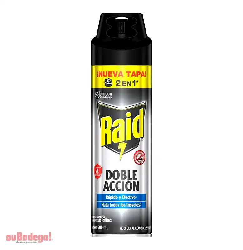 Insecticida Raid Doble Acción Aerosol 500 ML.