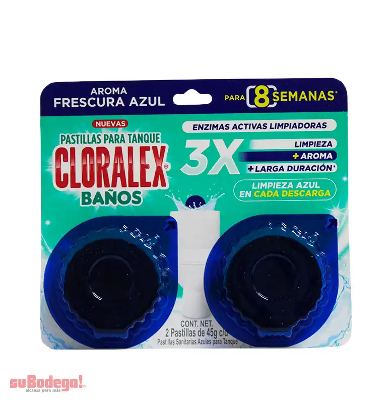 Pastilla Sanitaria Cloralex Baños Frescura Azul 2/45 Gr.