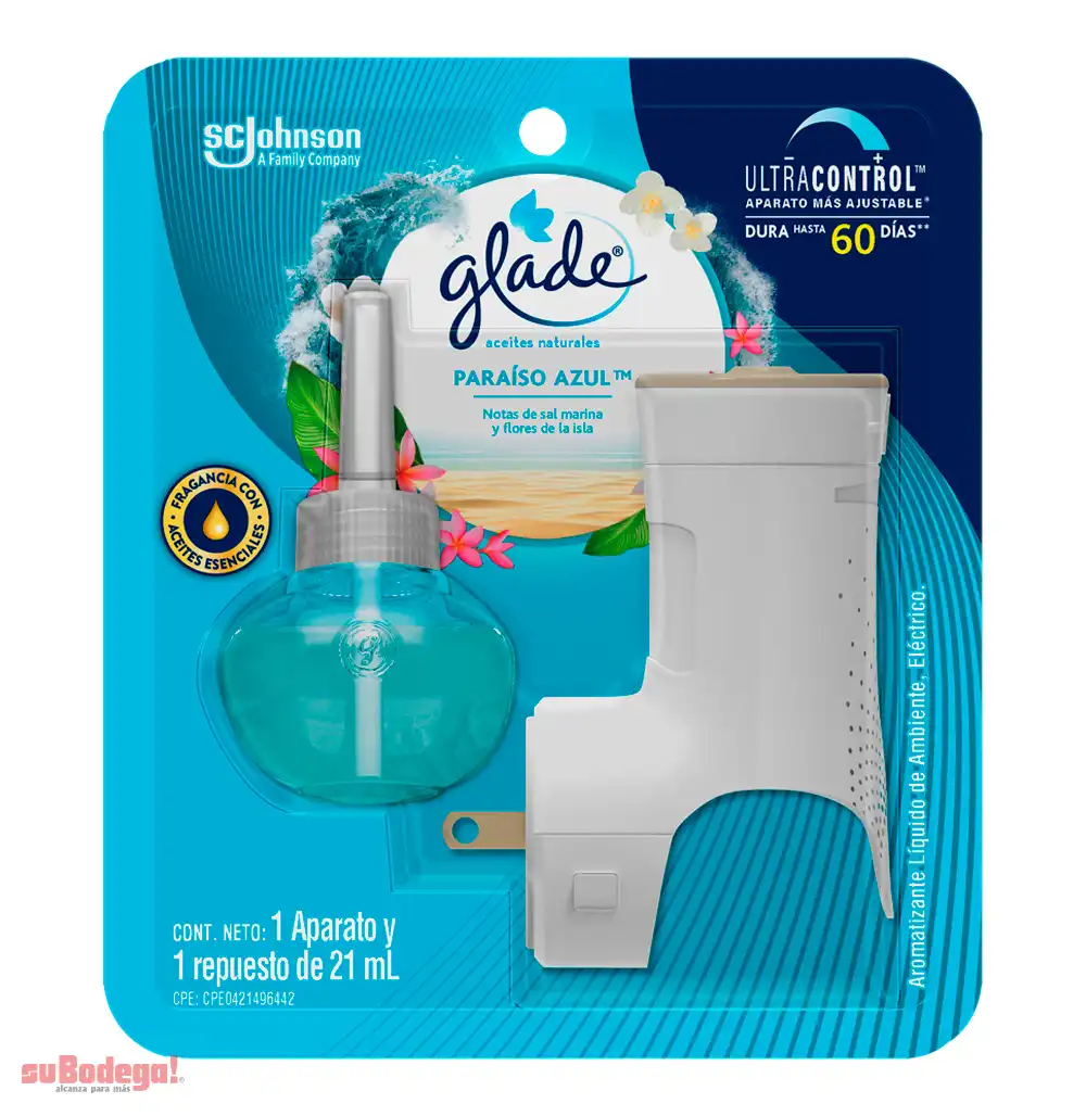 Aromatizante Glade Paraiso Azul 21 ML+ Aparato