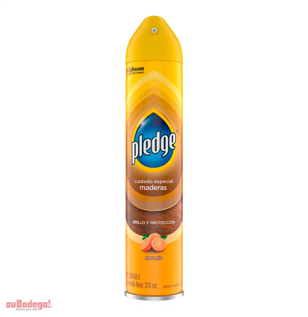 Limpiador Pledge Maderas Naranja 378 ML.