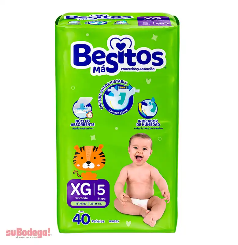 Pañal Besitos Extra Grande 40 Pz.