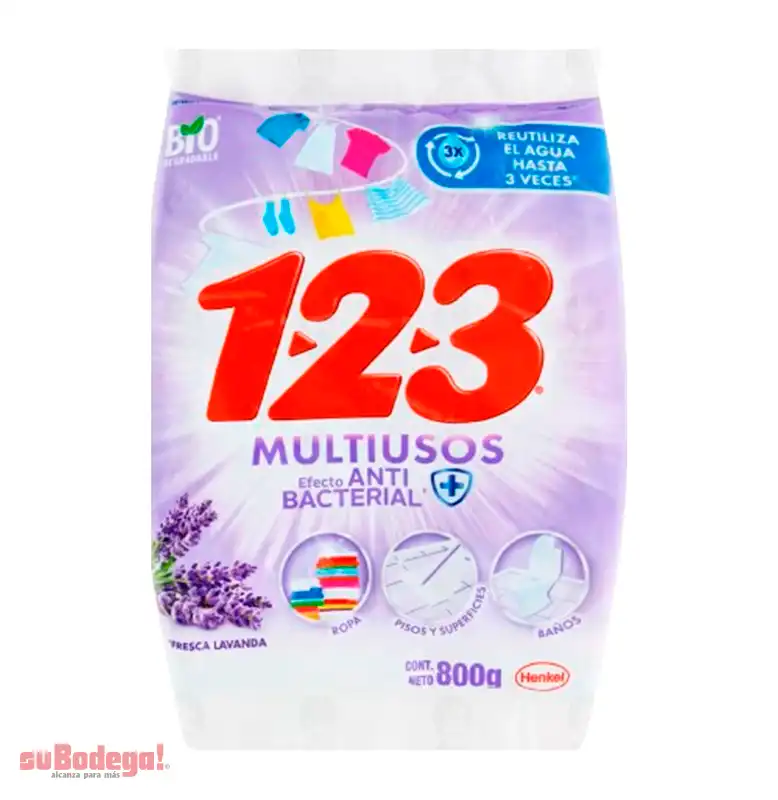 Detergente 123 Lavanda 800 g